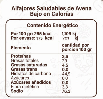 Alfajor de Avena Coco Rallado 0% azúcar  65g